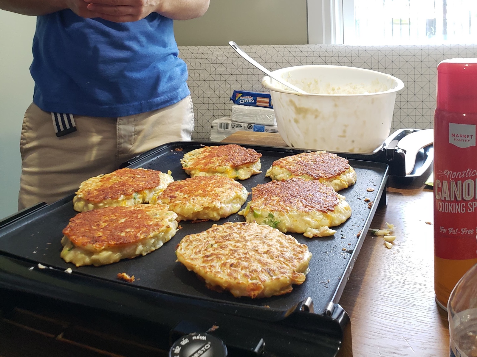 Japanese Meetup Event: okonomiyaki being cooked