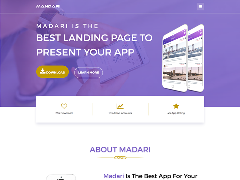 App Landing Page - UI to Frontend Complete by Katherine Delorme.