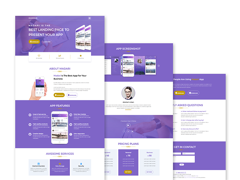 App Landing Page - UI to Frontend Webpage by Katherine Delorme.