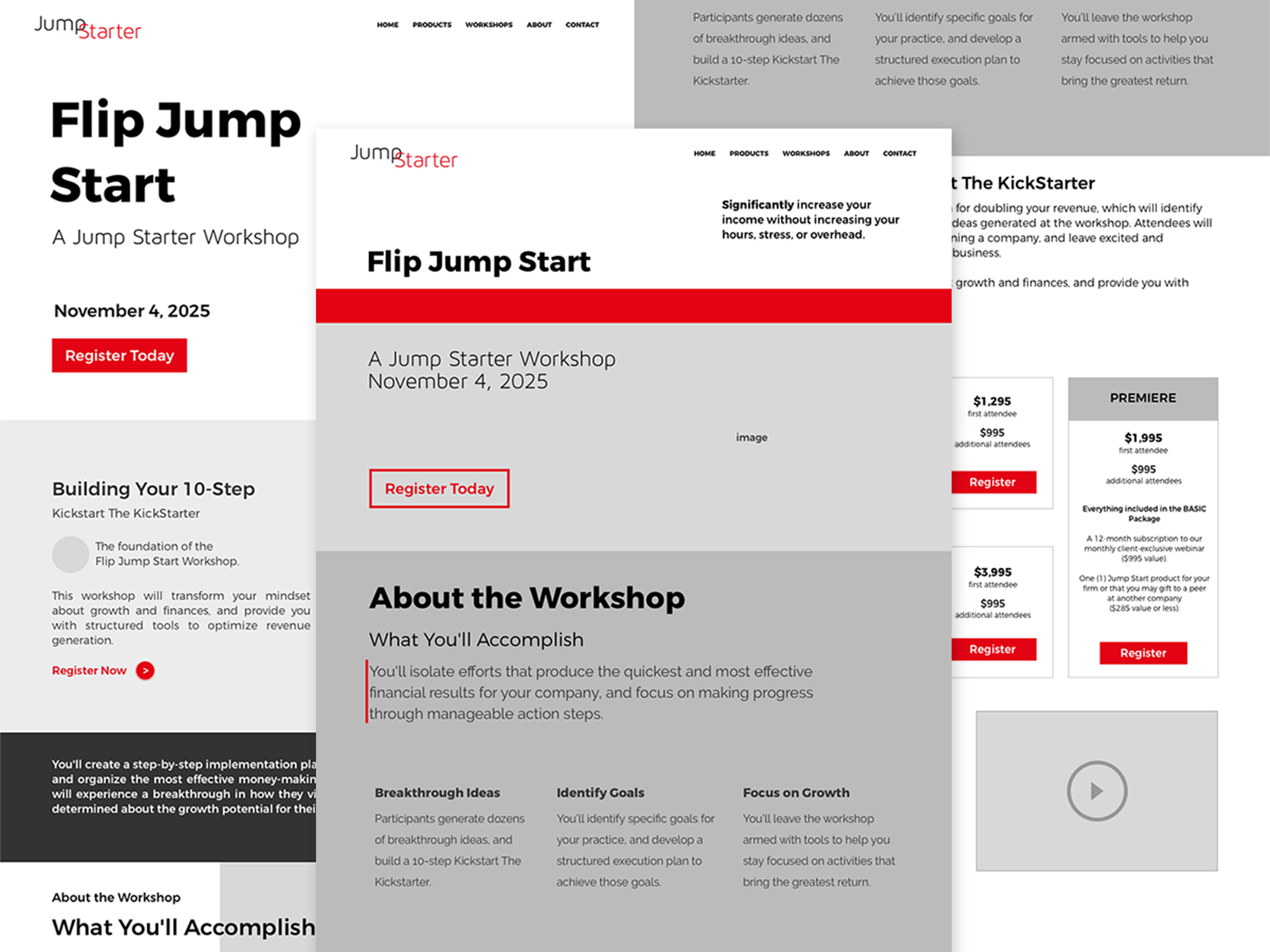 Workshop: Jump Starter - Wireframe by Katherine Delorme.