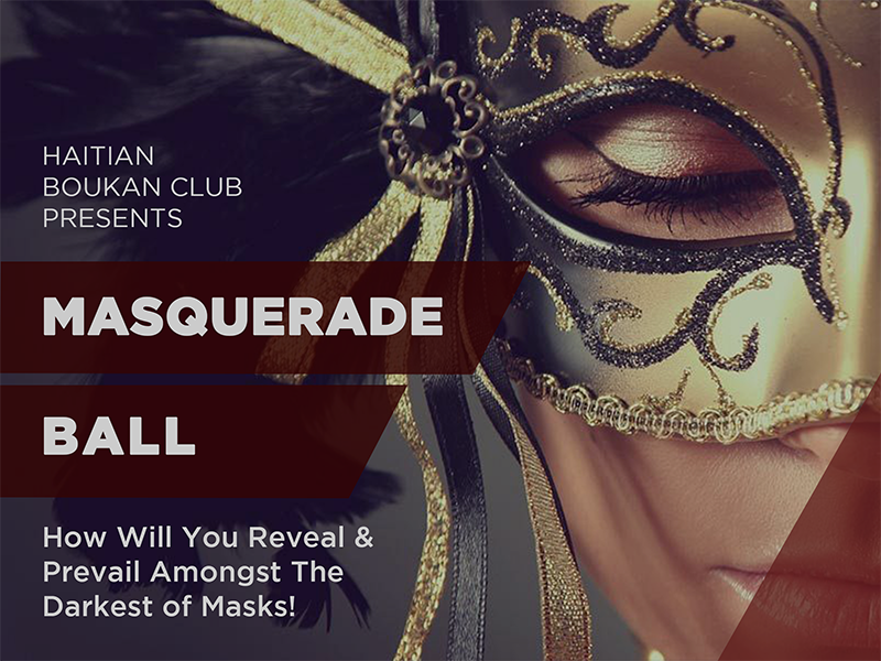 Masquerade Ball - Flyer Announcement Design Version 3 by Katherine Delorme.