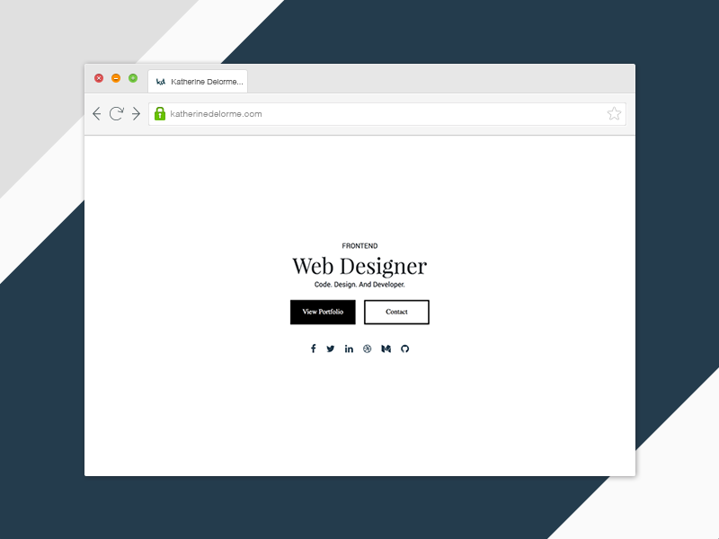Frontend Web Designer Portfolio Layout by Katherine Delorme.