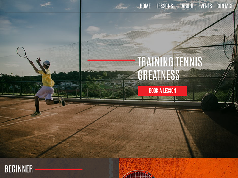 Tennis Website - Home Page by Katherine Delorme.