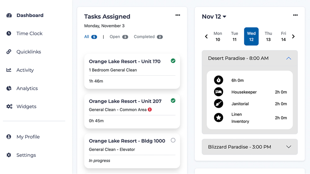 Desktop dashboard design